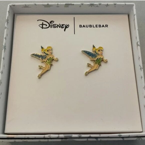 Baublebar x Disney Tinker Bell Stud Rhinestone Earrings New in Box - Picture 2 of 4